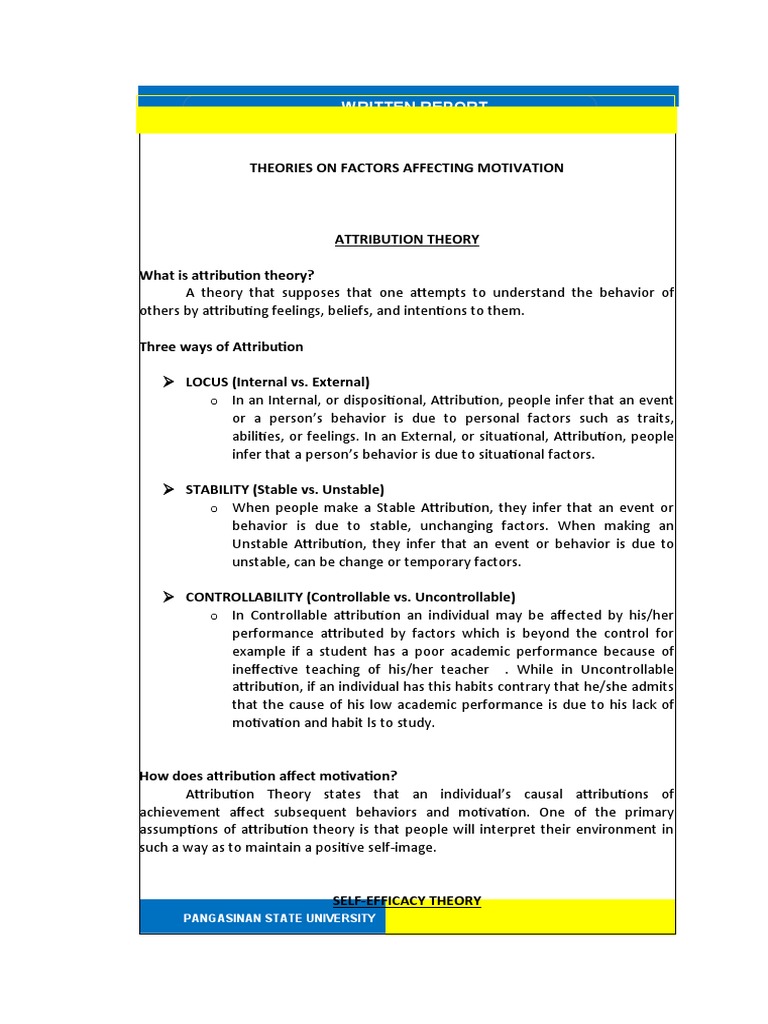 Factors Affecting Motivation | PDF | Career & Growth