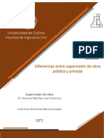 Diferencias Entre Supervisión de Obra Pública y Privada. Contreras Almontes Mariana Isabel. 10C.