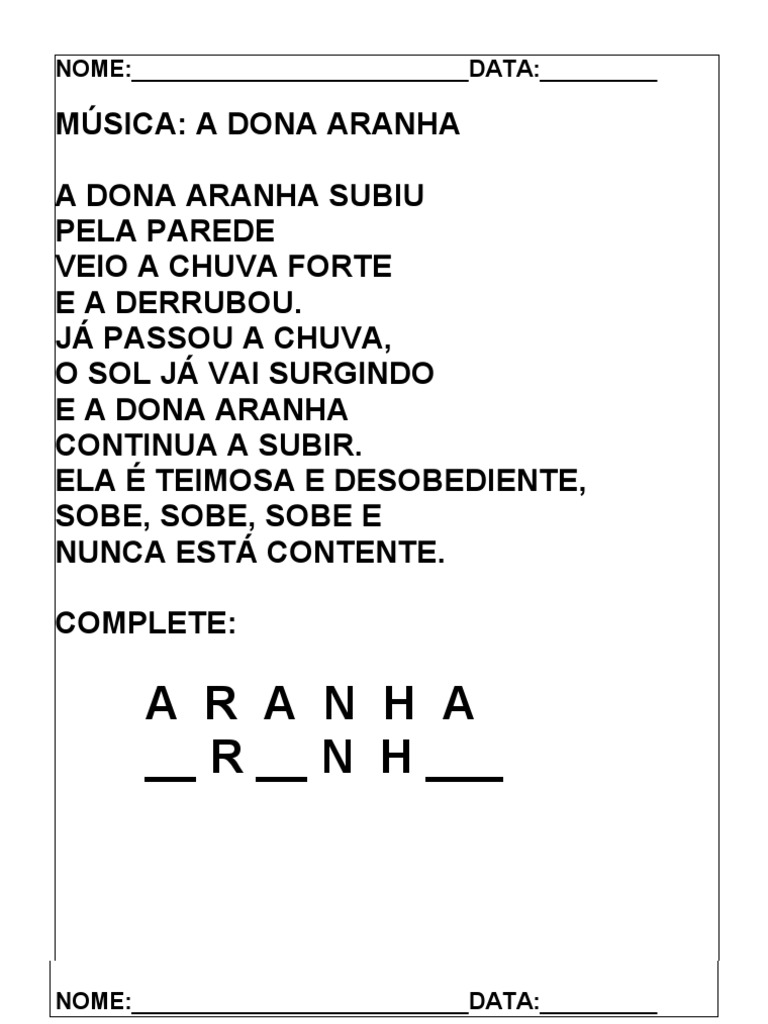 Atividades De Alfabetização Com Músicas Infantis Pdf