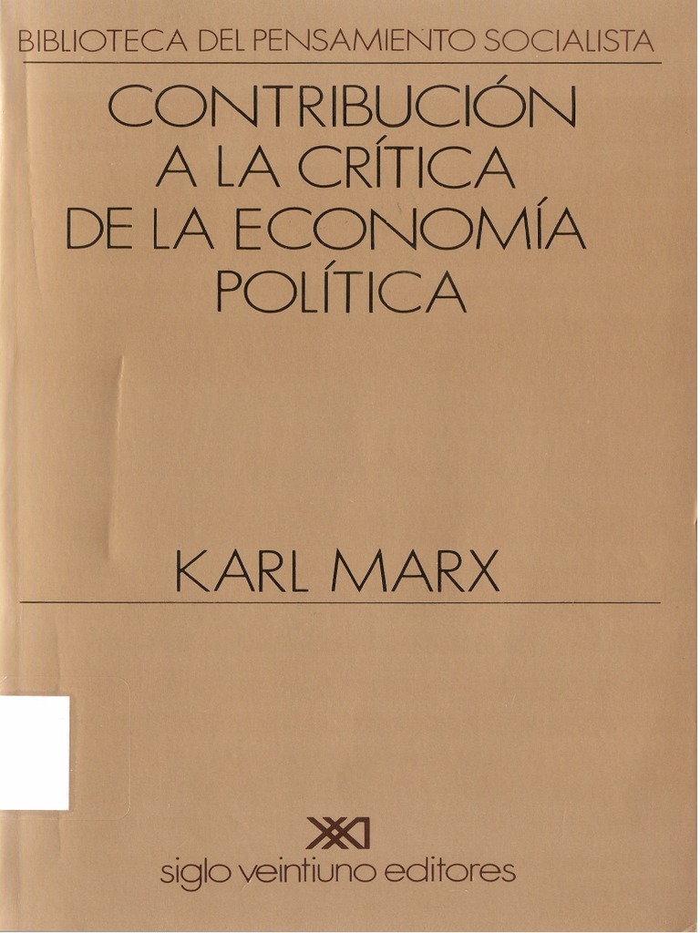 C Introduccion y Prologo Contribucion A La Critica de La Economia Politica PDF