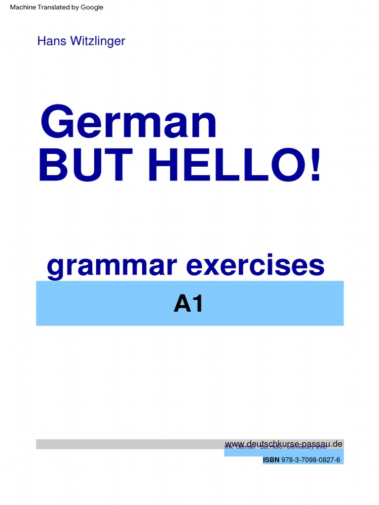 A1 German Grammar Exercises PDF | PDF | Language Mechanics | Morphology