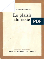 Barthes Le Plaisirdu Texte