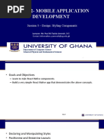 Dcit 202-Mobile Application Development: Session 3 - Design: Styling Components