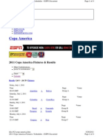 2011 Copa America Fixtures & Results