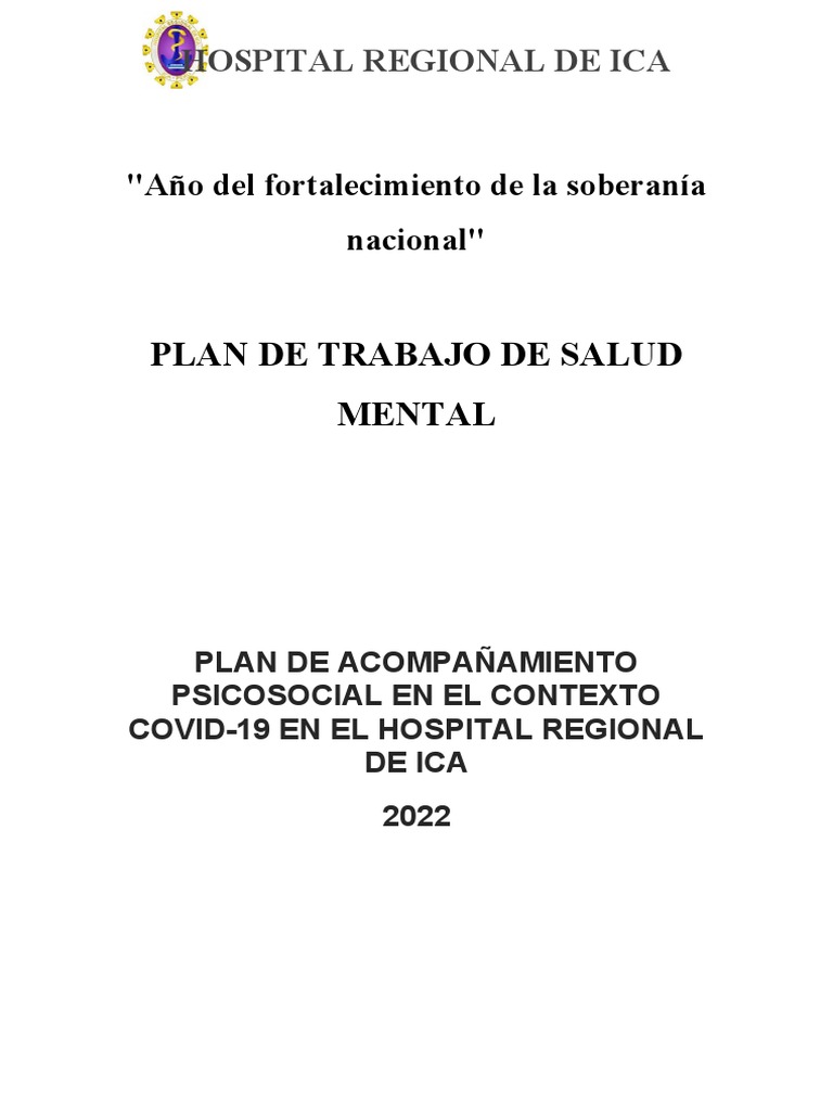 Plan de Salud Mental COVID-19 Ica | PDF | Salud mental | Hospital
