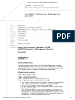Review Test Submission: MBCE701D-Economics & Management Decisions-Jan 22-Assignment1
