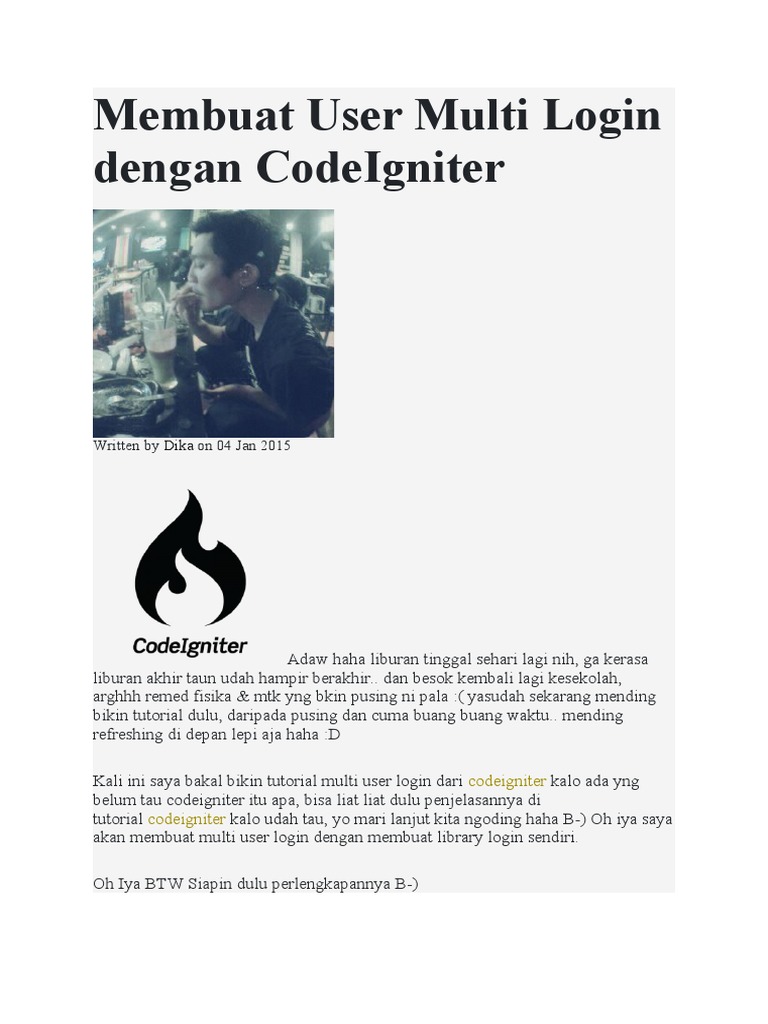 Tutorial Multi User Login CodeIgniter | PDF