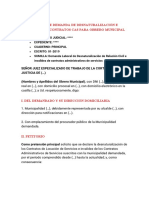 Modelo de Demanda de Desnaturalización e Invalidez de Contratos Cas Para Obrero Municipal