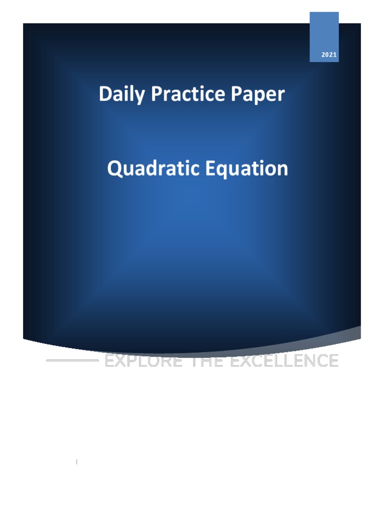 Quadratic Equation | PDF