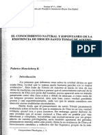 Monckeberg, F. El Conocimiento Natural y Espontaneo de La Existencia de Dios en Santo Tomas de Aquino (1996)