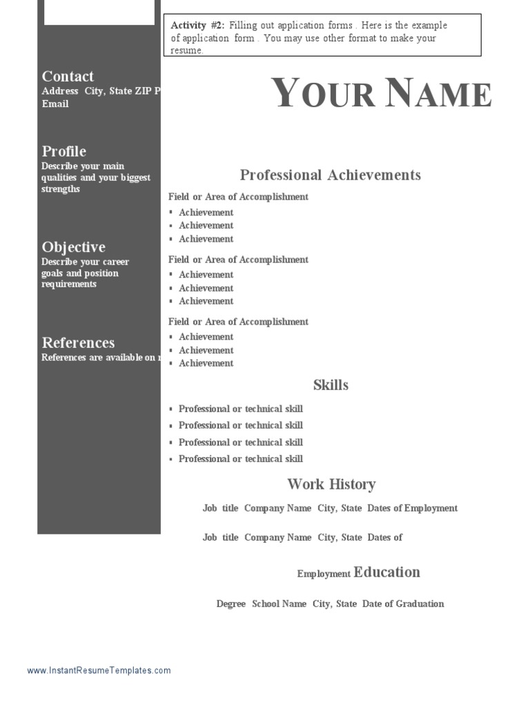 Learning Activity 2 Application Forms | PDF | Career & Growth