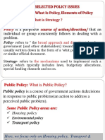 Economics of Selected Policy Issues 4.1. Introduction: What Is Policy, Elements of Policy