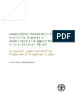 Qualitative Research of The Economic Impacts of Cash Transfer Programmes in Sub-Saharan Africa