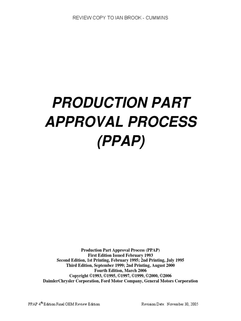 Manual PPAP 4th Edition | PDF | Specification (Technical Standard ...