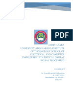 Addis Ababa University Addis Ababa Institute of Technology School of Electrical and Computer Engineering Statistical Digital Signal Processing