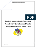 English For Academic Purposes Vocabulary Development Task: Using The Academic Word List 7