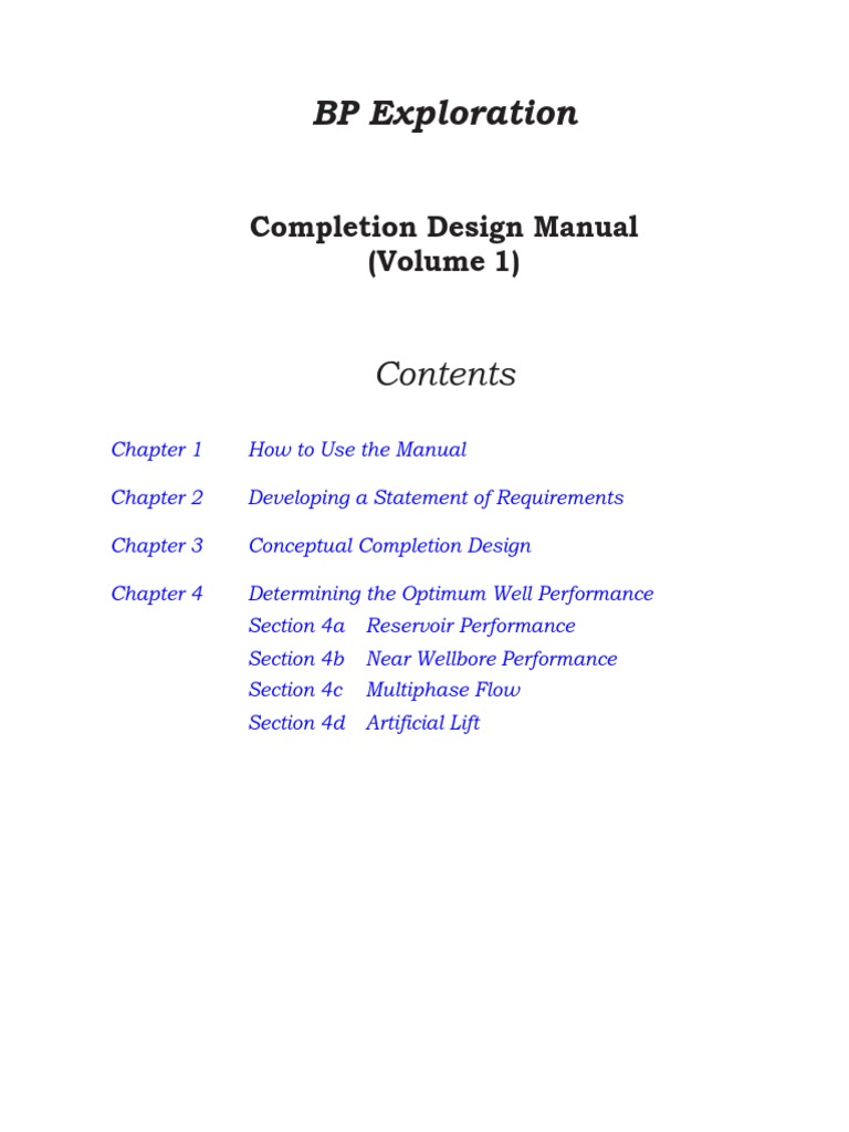 BP Exploration Completion Design Manual | PDF | Design | System