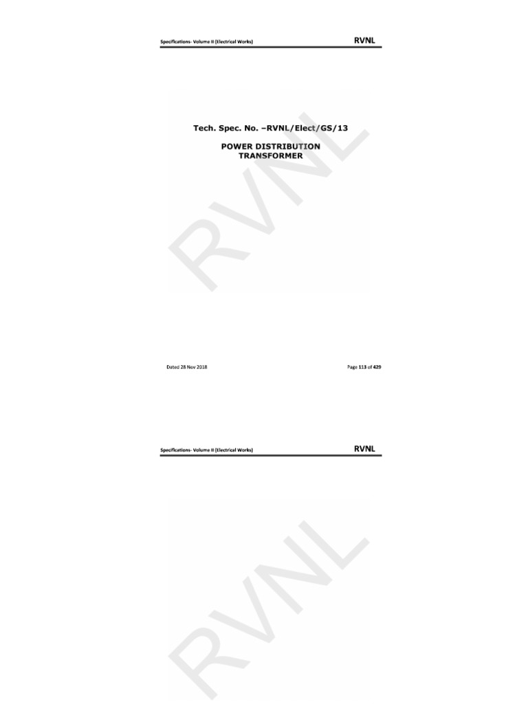 POwer Transformer Technical Specification PDF