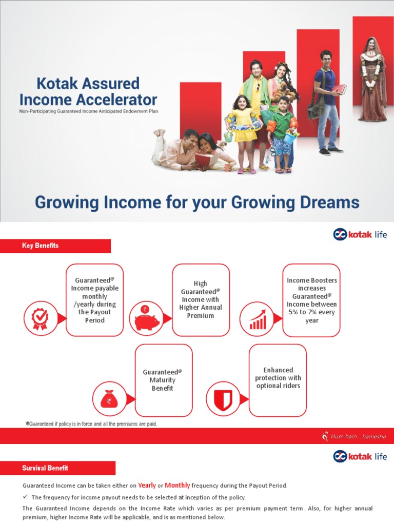 Kotak Assured Income Accelerator Plan | PDF | Insurance | Business Law