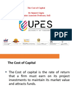 The Cost of Capital DR Sumeet Gupta Senior Associate Professor, Sob
