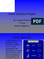 Conic Sections Project: By: Andrew Pistana 1 Hour Honors Algebra 2