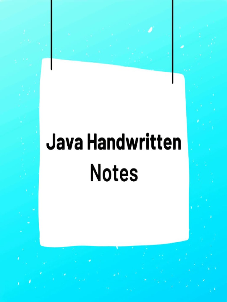 Java - Handwritten Notes | PDF