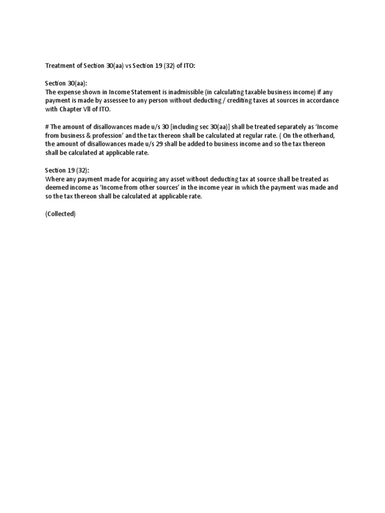 Treatment of Section 30 | PDF