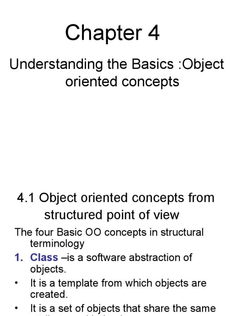 Understanding The Basics:Object Oriented Concepts | PDF | Class ...