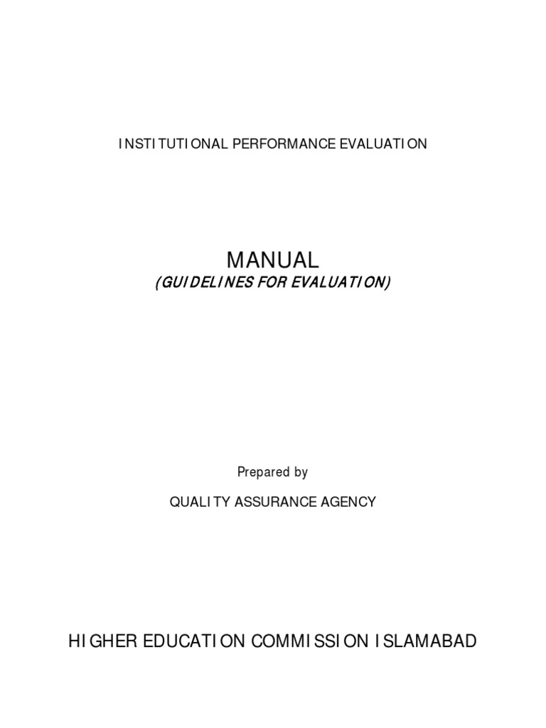 Institutional Performance Evaluation Manual | PDF | Governance | Evaluation