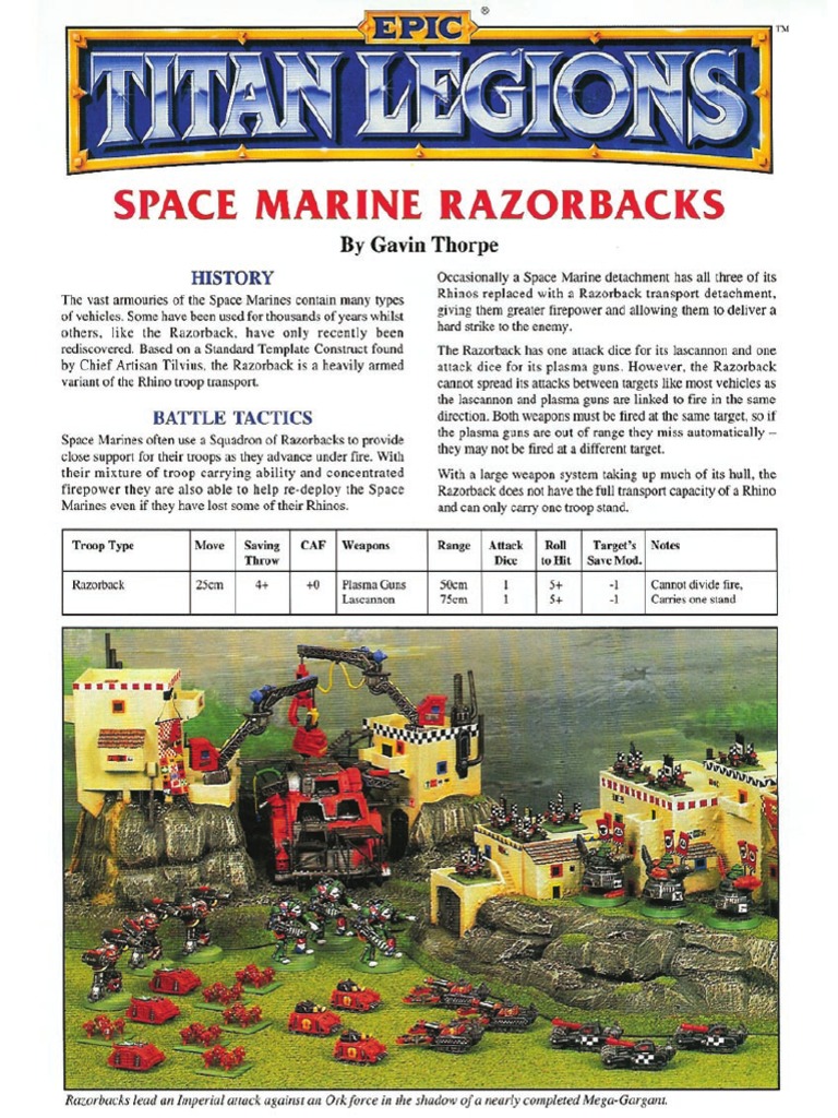 Epic Imperial Space Marine Razorbacks | PDF