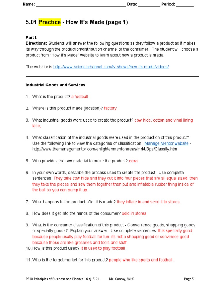 Practice - How It's Made (Page 1) : Directions | PDF | Mass Media ...
