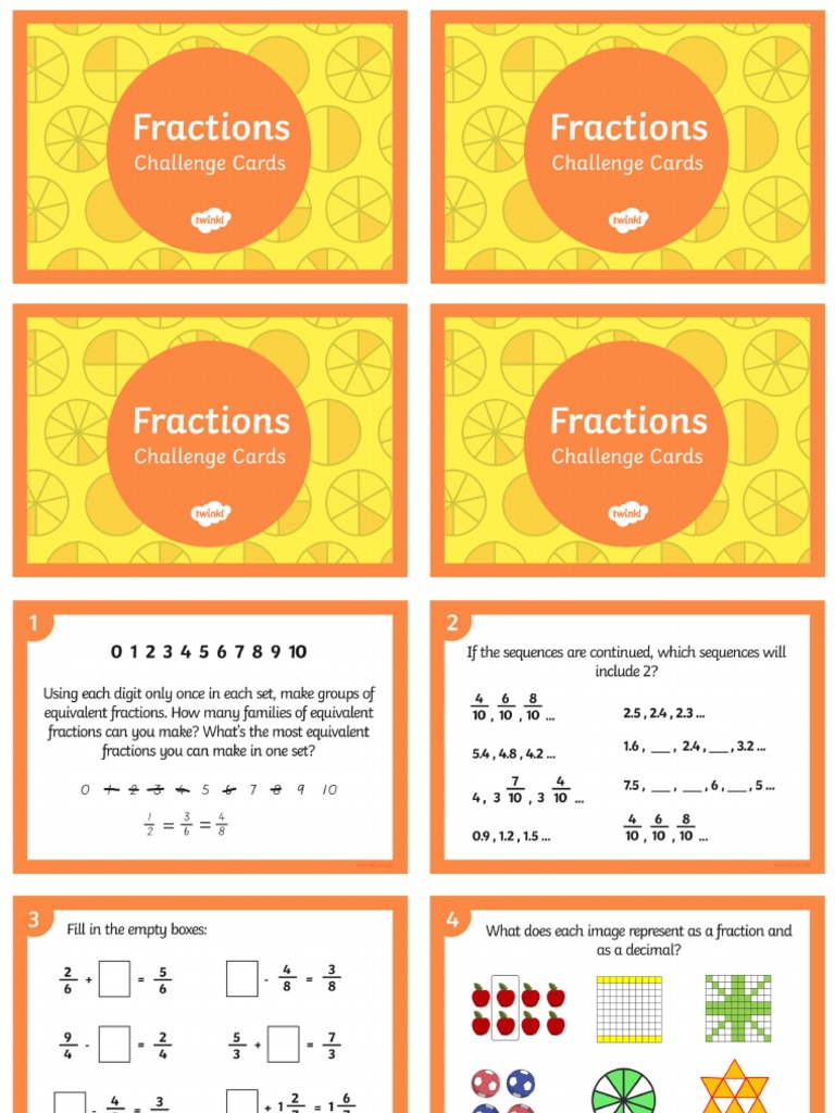 Fractions Challenge Cards | PDF