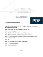 Dialogue Writing - Diary Writing - Work Sheet - 5b