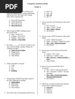 Computer Question Bank Grade 8