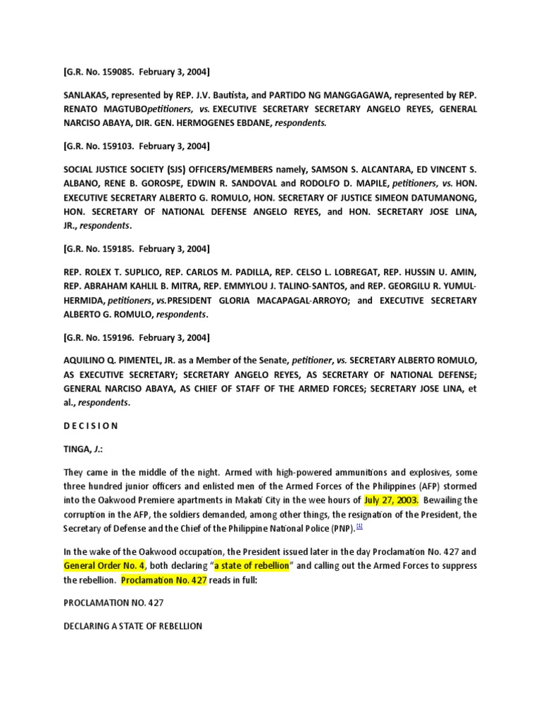 Analysis of Four Consolidated Petitions Challenging the Validity of