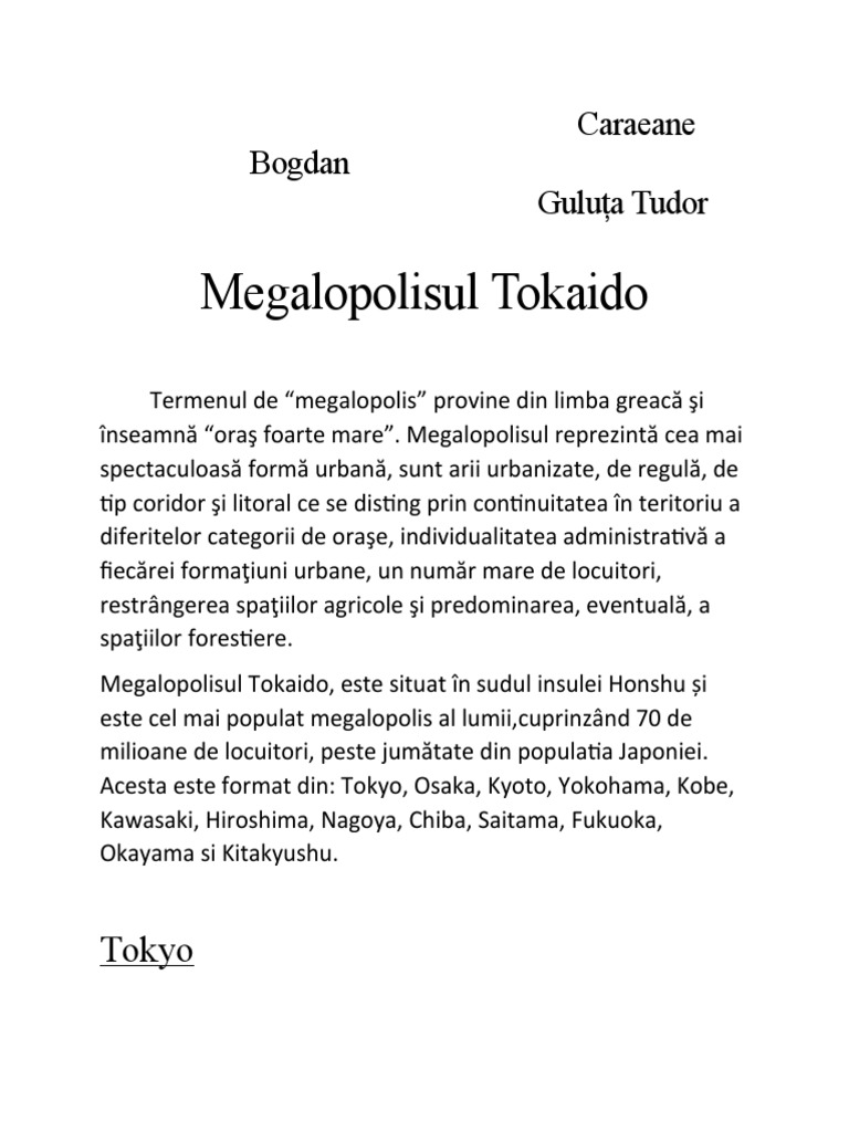 Megalopolisul Tokaido | PDF