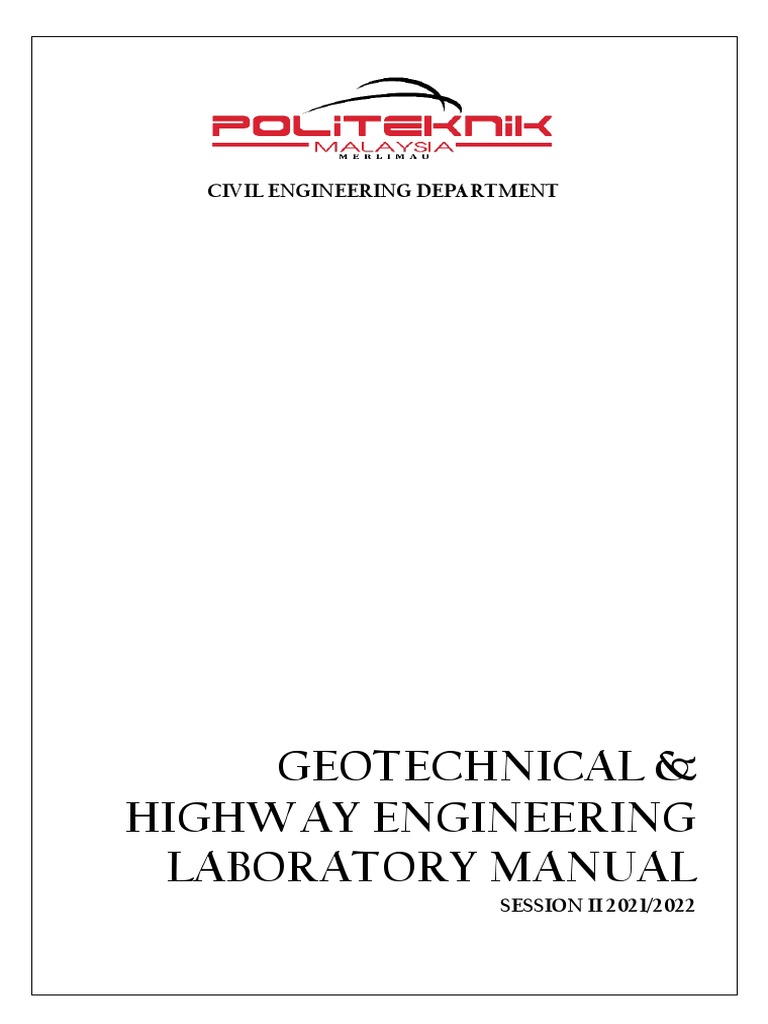 Geotechnical & Highway Lab Manual | PDF | Civil Engineering | Applied ...