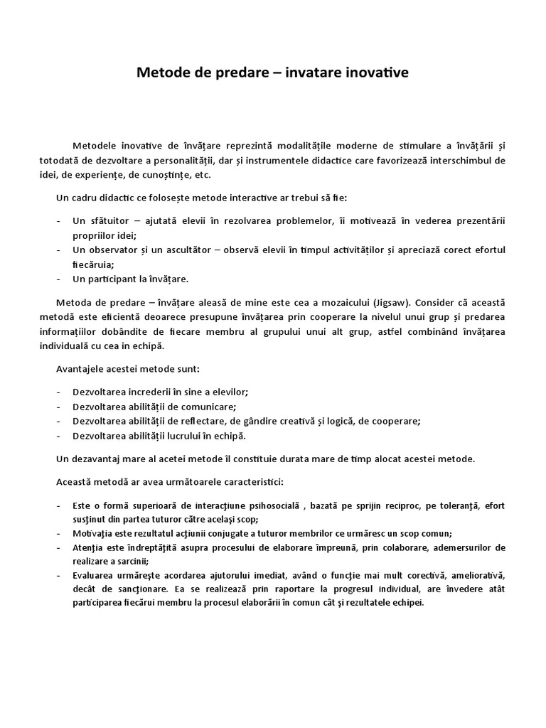 Metode de Predare | PDF