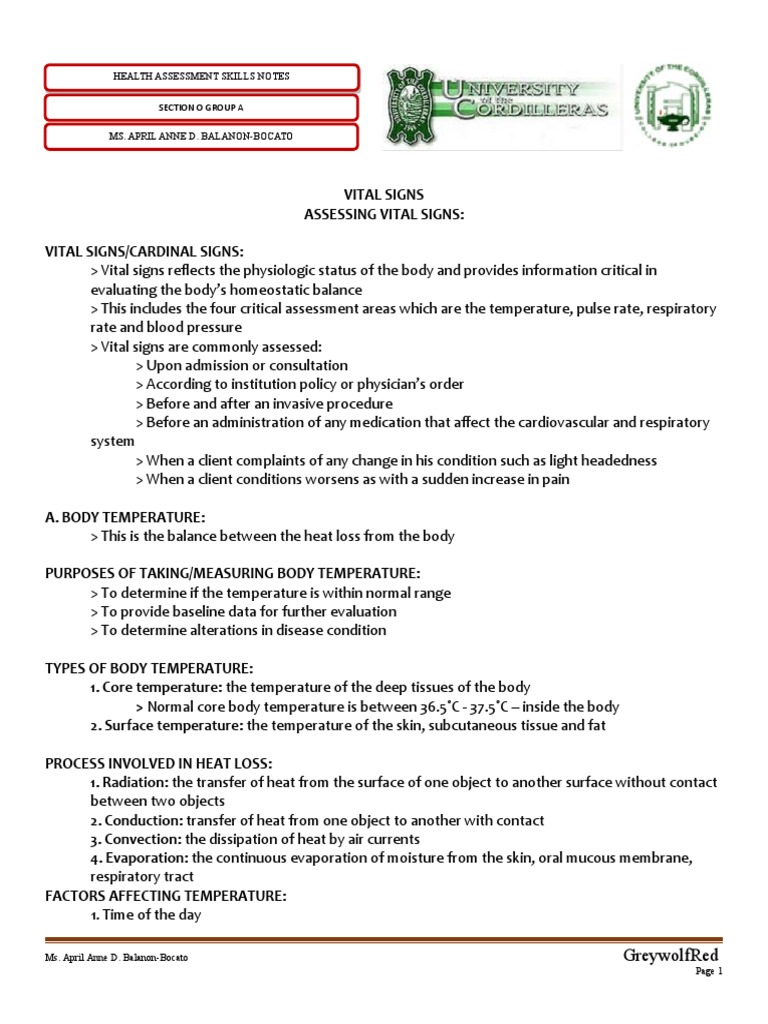 Health Assessment Handout 2, PDF, Blood Pressure