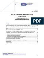 ISO 9001 Auditing Practices Group Guidance On: Auditing Competence