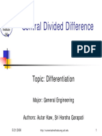 Central Divided Difference: Topic: Differentiation