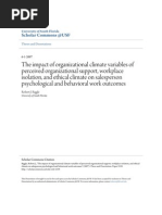 The Impact of Organizational Climate Variables of Perceived Organi