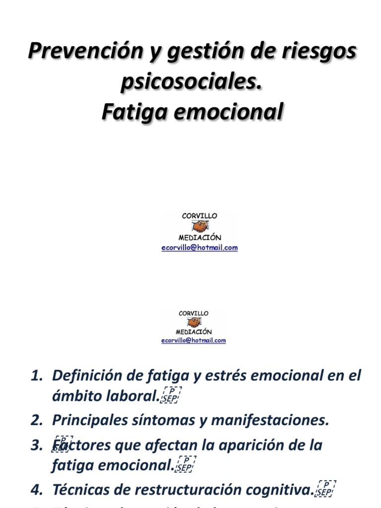 Gestión de Estrés y Fatiga Emocional Laboral | PDF | Estrés (biología ...