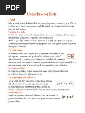L'equilibrio Dei Fluidi | PDF