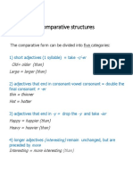 Comparative Structures: The Comparative Form Can Be Divided Into Five Categories