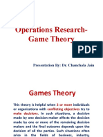 Operations Research-Game Theory: Presentation By: Dr. Chanchala Jain