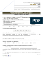 FQ TESTE DE AVALIAÇÃO 2 - 8º  versão 1 