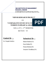 Guided By:-Submitted By:-: "Minor Research Project" ON "Comparative Study of E-Commerce Website Flipkart & Amazon"