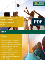 SDL Learning and Development: Post-Editing Certification SDL Imt
