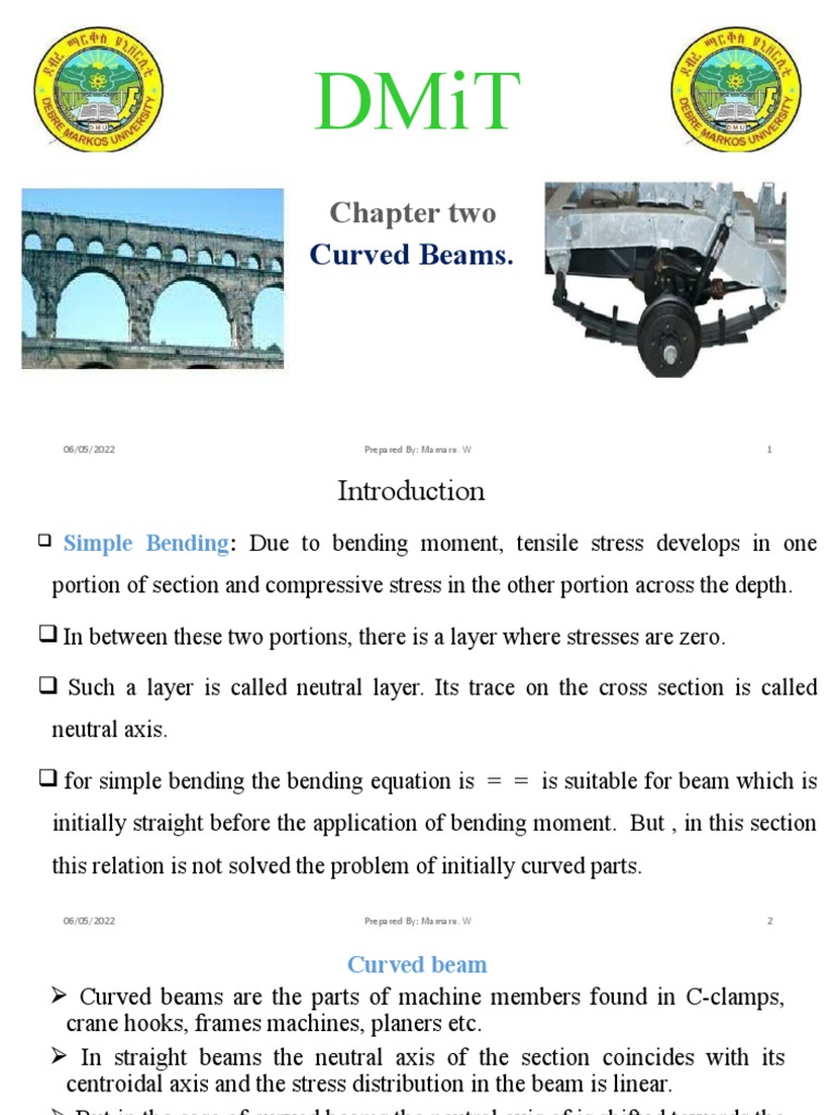 Chapter Two Curved Beams PDF Bending Beam (Structure)